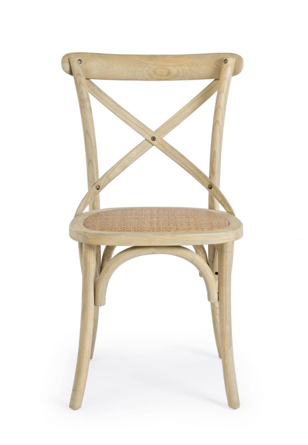 Set de 2 chaises en orme naturel et rotin naturel