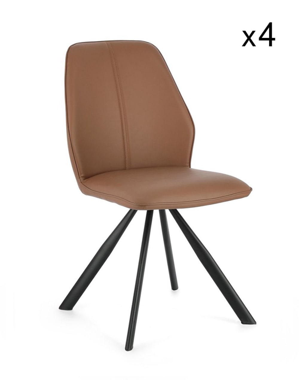 Ensemble de 4 chaises - cognac