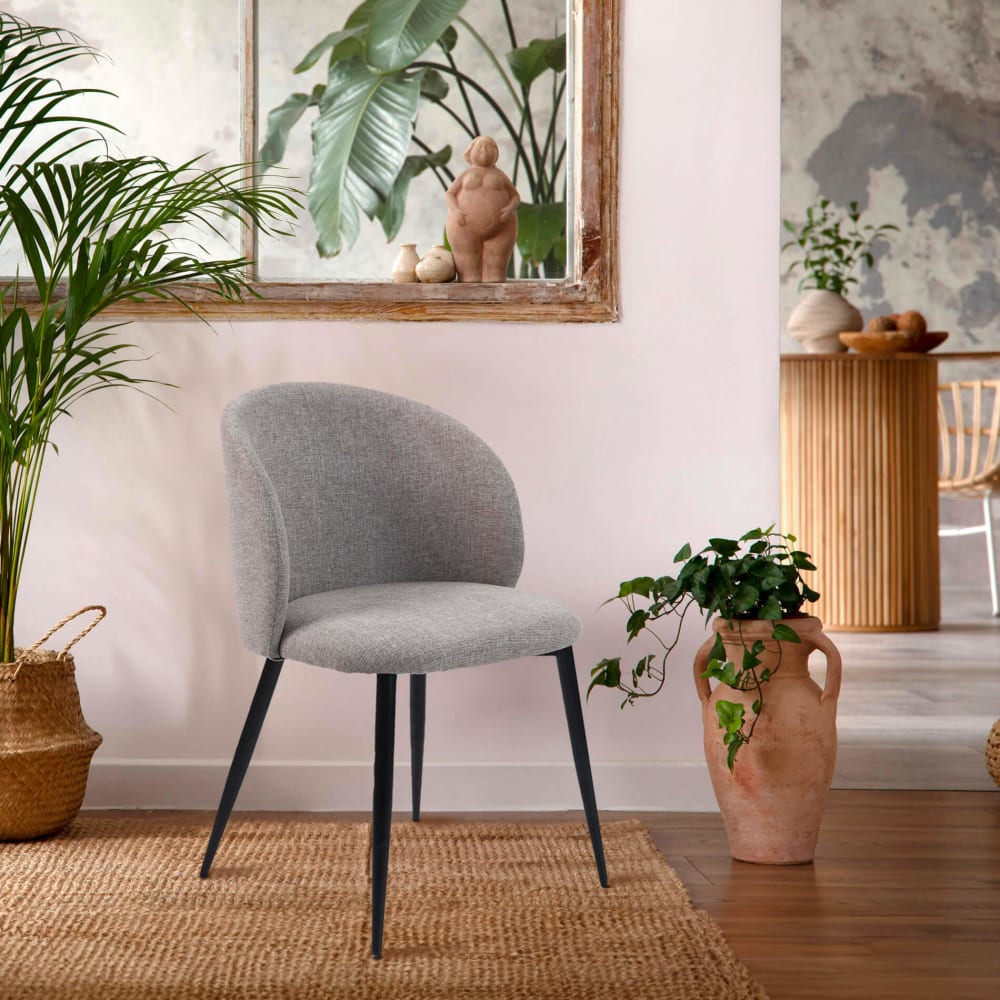 2 Gepolsterte Stühle in Taubengrauem Stoff - Maisons Du Monde
