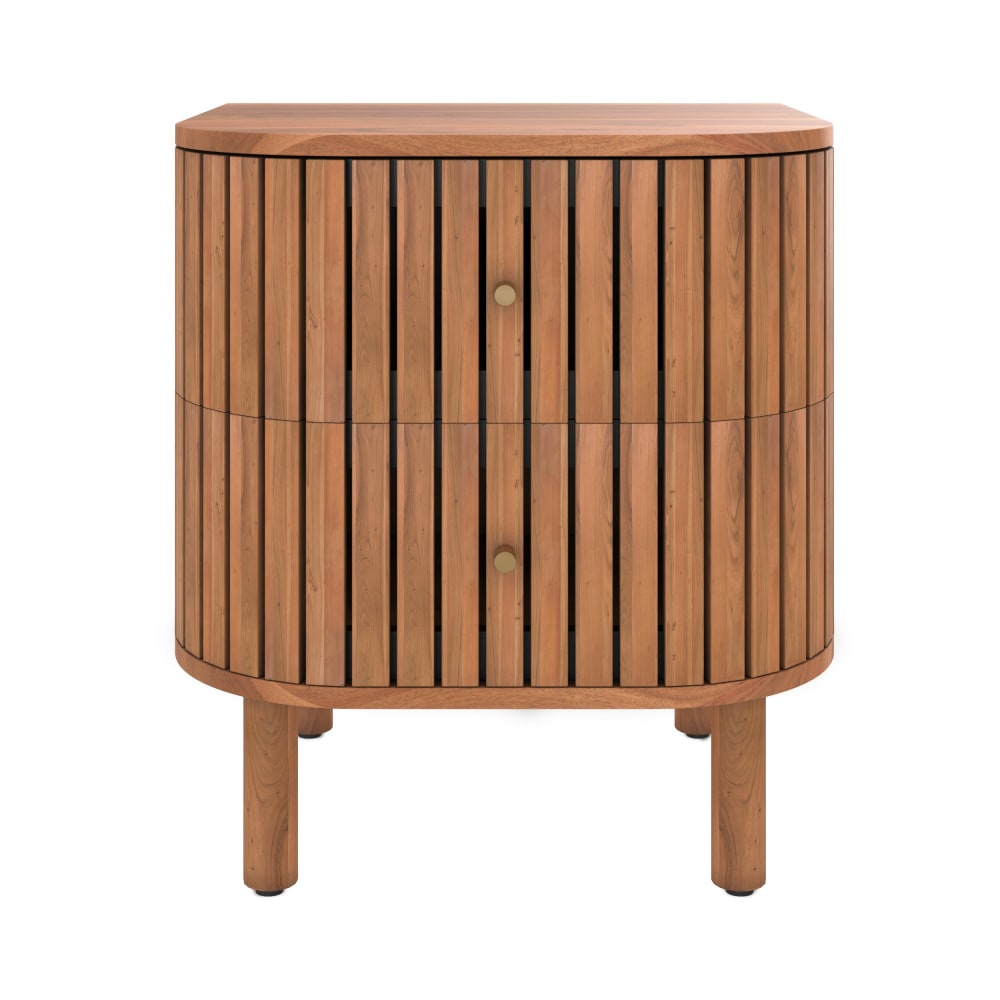 Table de chevet  en bois d'acacia 2 tiroirs