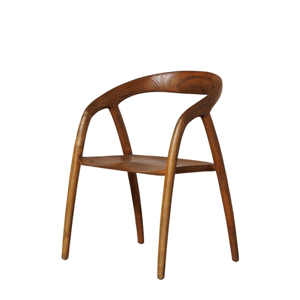 Chehoma Chaise en bois foncé Marron Bois - 56x76x53cm