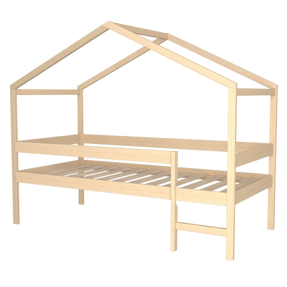 Weber industries - Lit cabane en épicéa massif 90x190 cm