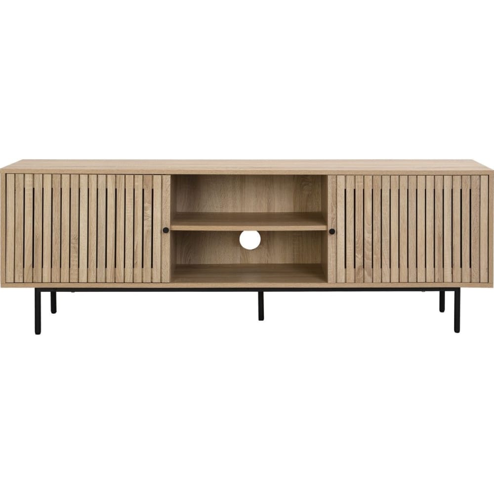 Meuble TV 2 portes couleur chêne 160 cm