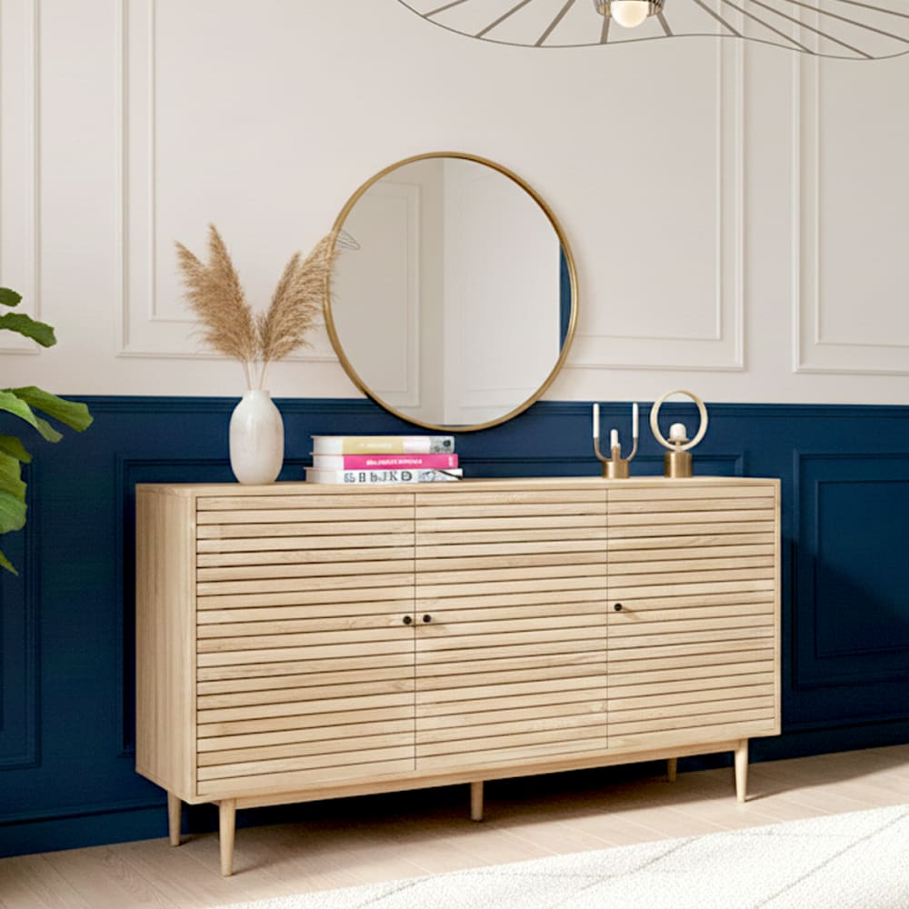 Buffet 3 portes couleur chêne 160 cm