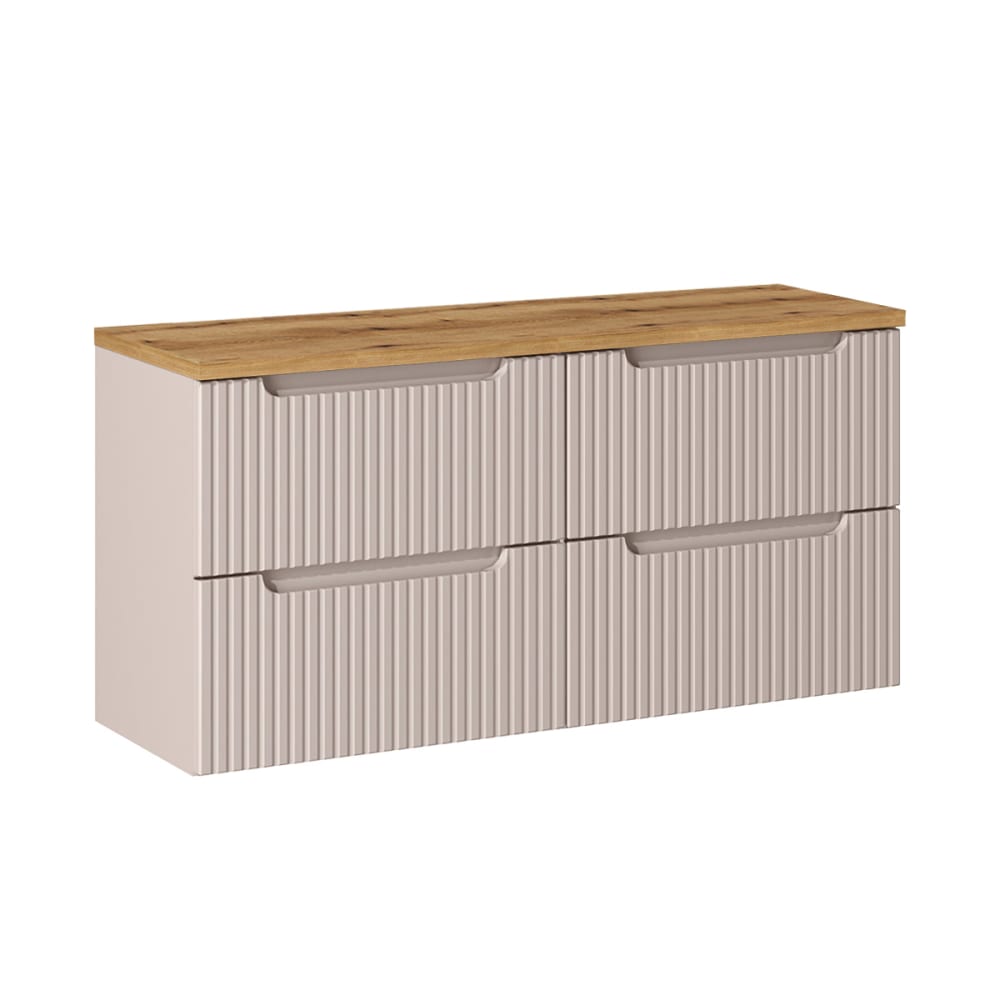 Petits meubles Waschtischunterschrank 120cm Melamin Kaschmir Beige Spanplatte