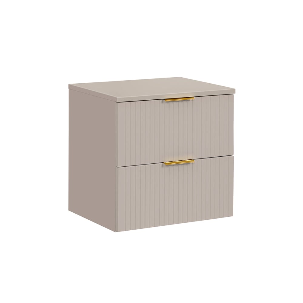 Meuble sous-vasque 60cm plan panneaux mélaminé et mdf beige