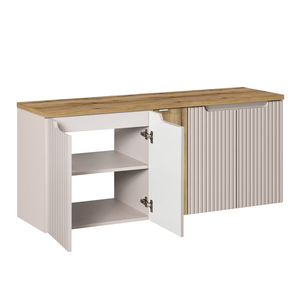 Waschtisch 140cm 5 Türen Waschtisch Melamin Kaschmir - Maisons Du