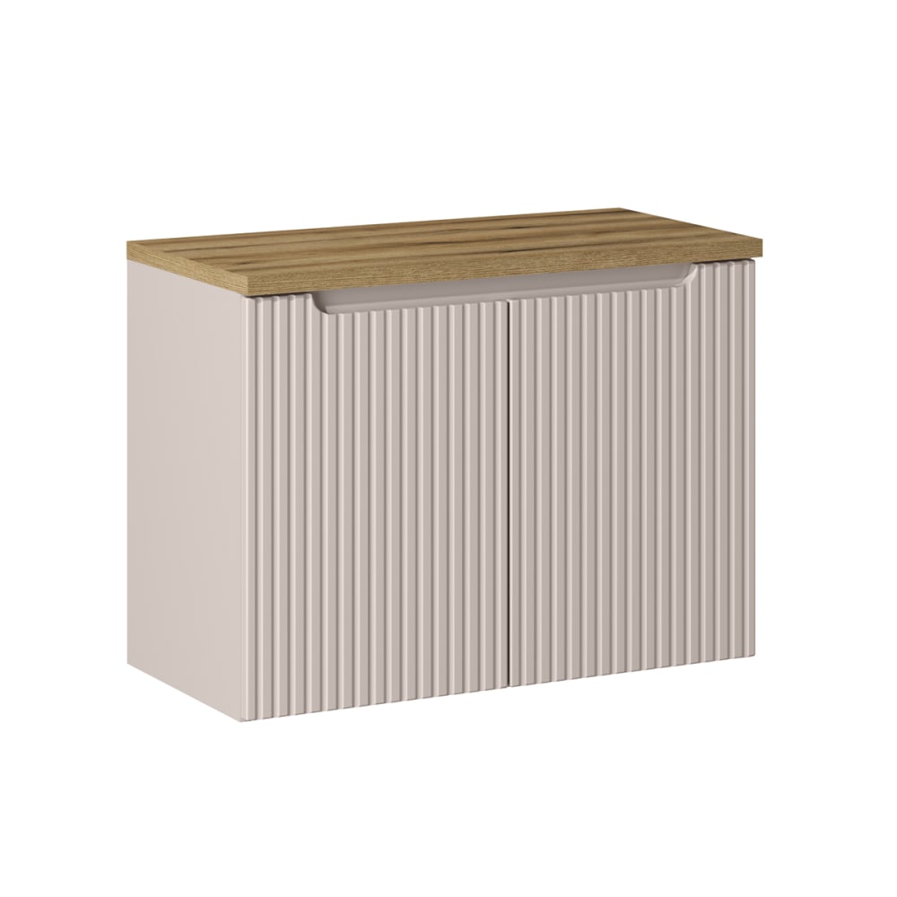 Meuble sous-vasque 2 portes plan de toilette stratifiés beige