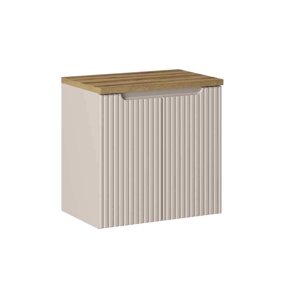 Petits meubles Waschbeckenunterschrank 50cm 2 Türen Melamin Kaschmir Beige Spanplatte