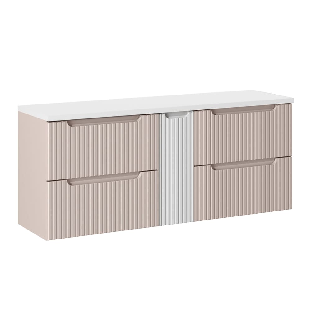 Petits meubles Waschtisch 140cm 4 Schubladen Melamin Kaschmir Beige Spanplatte