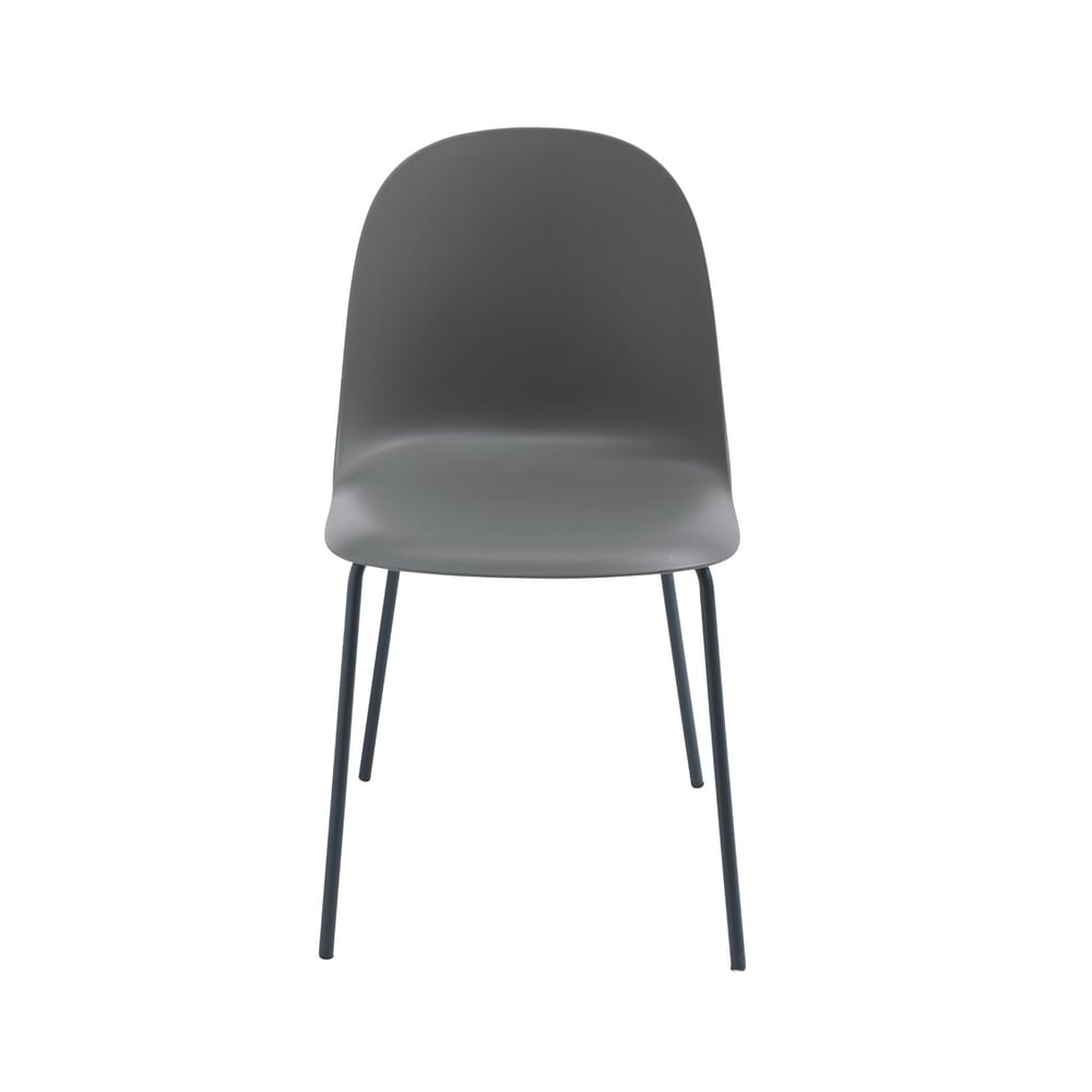 Lot de 2 chaises en polypropylène - gris