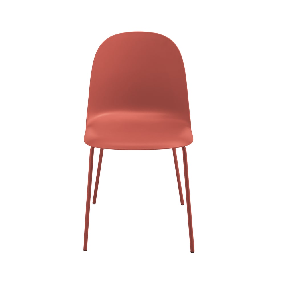 lot de 2 chaises en polypropylène - rouge