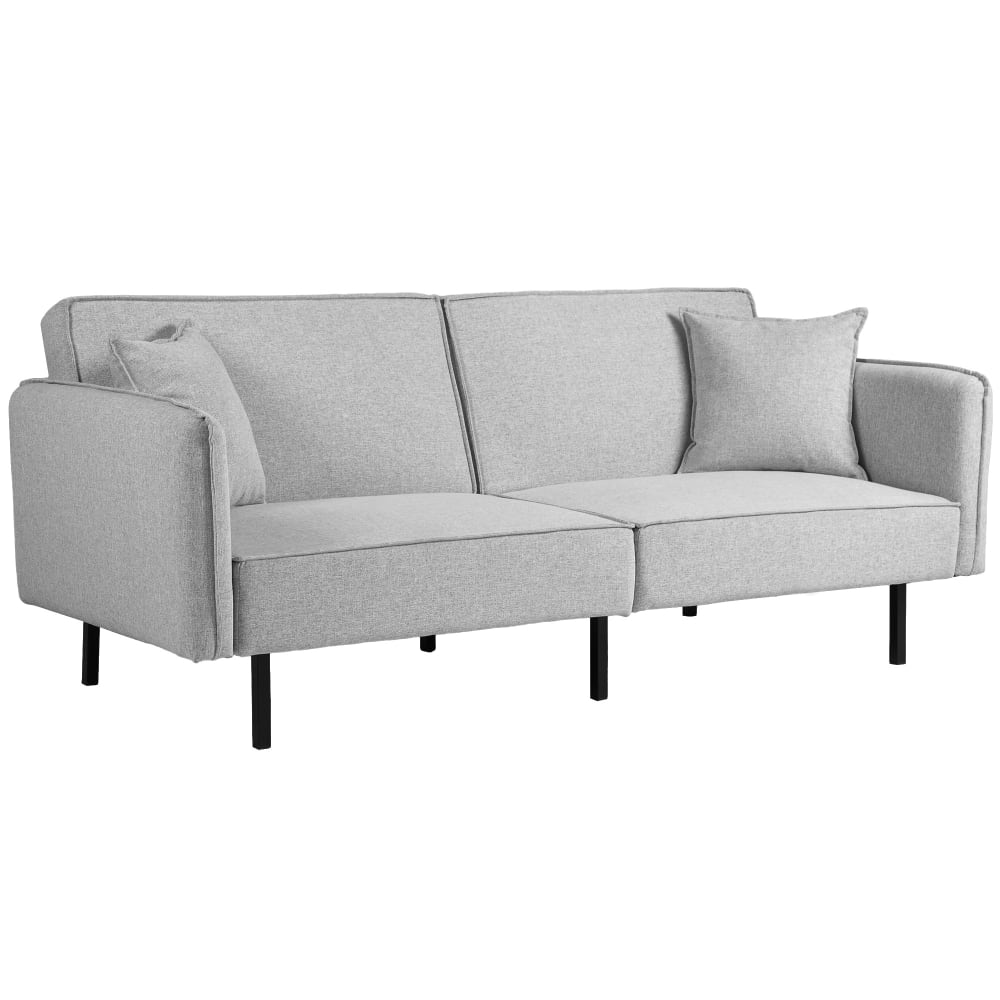 Canapé convertible 3 places design inclinable tissu gris clair