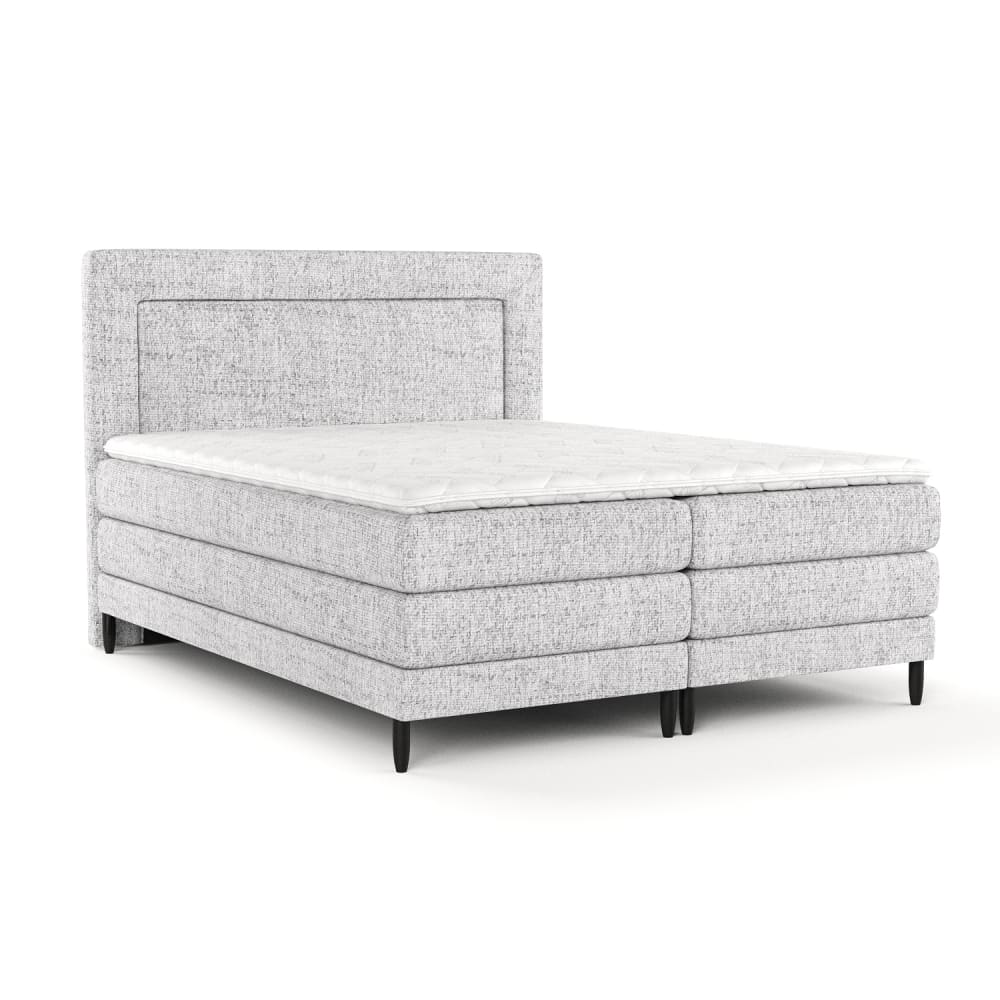 Maison de Reve Boxspringbett mit Taschenmatratze aus Webstoff, 140x200 cm style modern Grau