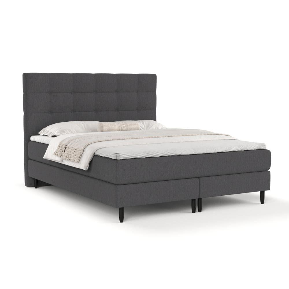 Maison de Reve Boxspringbett mit Bonellmatratze aus Webstoff, 180x200 cm style modern Grau