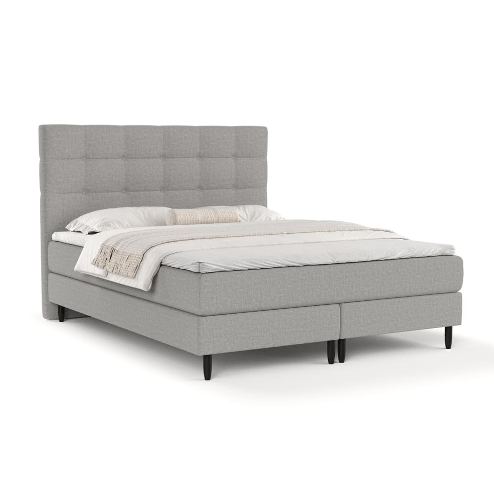 Maison de Reve Boxspringbett mit Taschenmatratze aus Webstoff, 200x200 cm style modern Grau