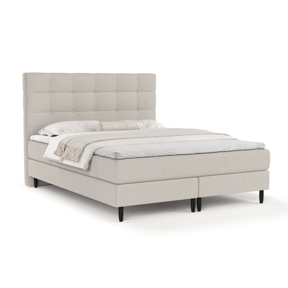 Maison de Reve Boxspringbett mit Taschenmatratze aus Webstoff, 200x200 cm style modern Beige