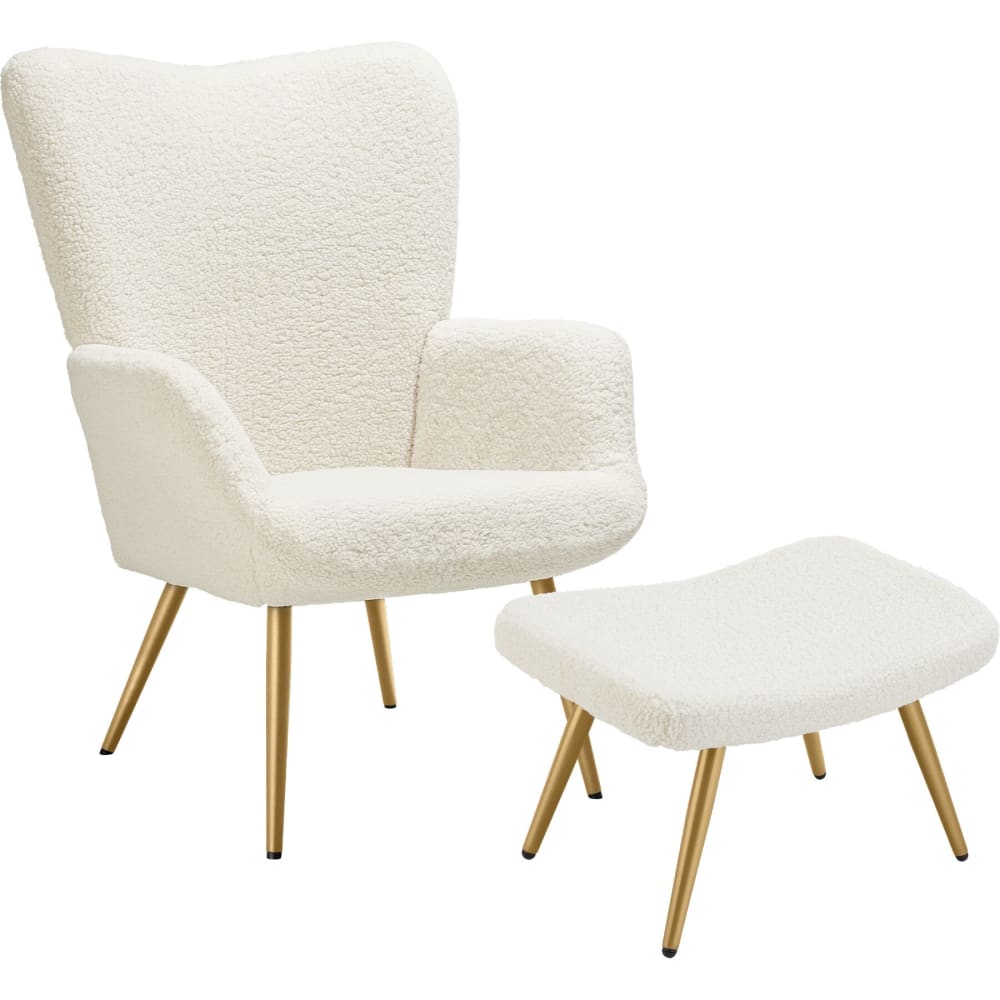 Fauteuil rembourré ergonomique - tabouret