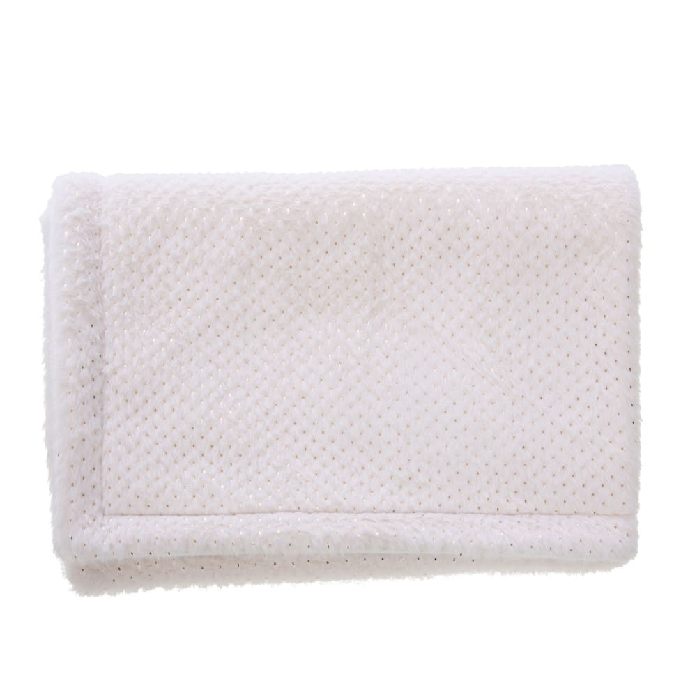Plaid enfant crème et or 100x75 cm beige en polyester (Amadeus) - Image 1