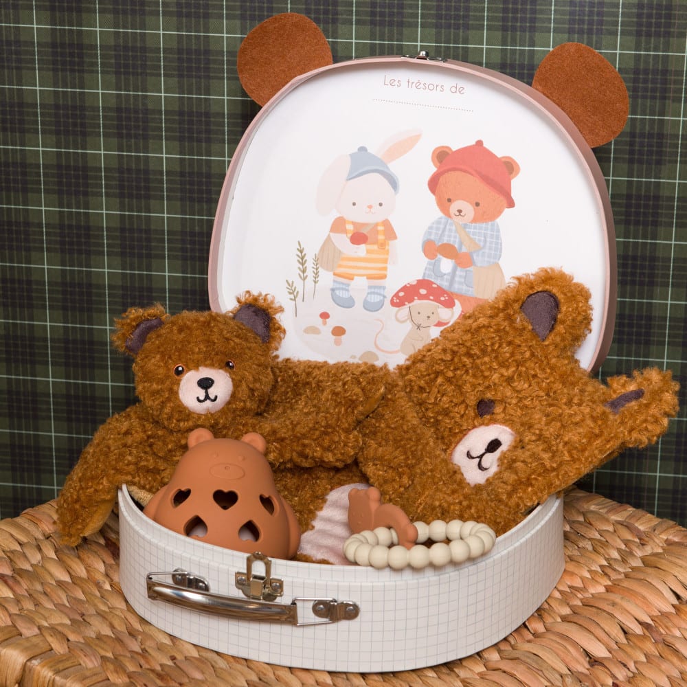 Coffret éveil ourson 3 pièces marron en silicone (Amadeus) - Image 3
