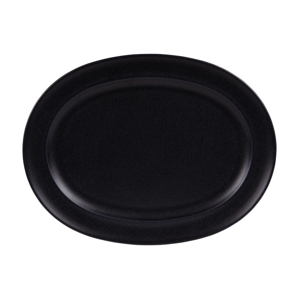 Plat ovale 42x30 cm noir en grès