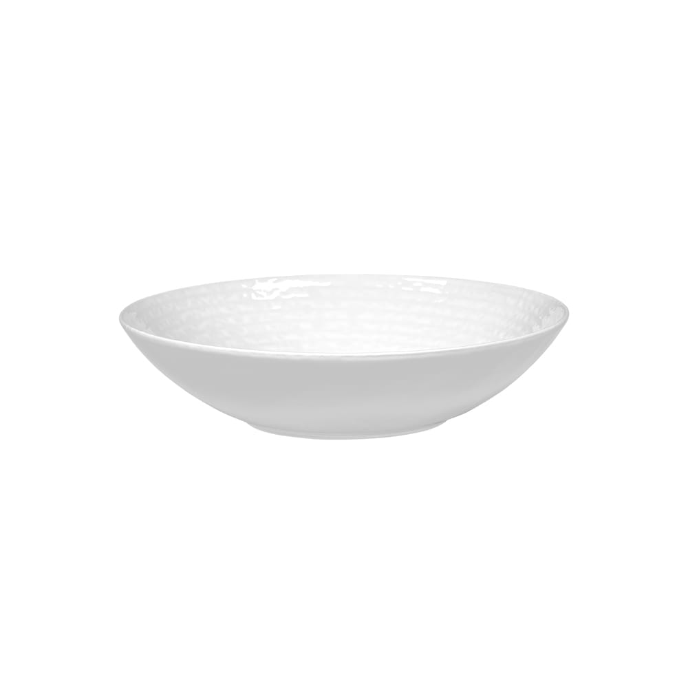 Lot de 6 assiettes creuses blanches en grès 22 cm