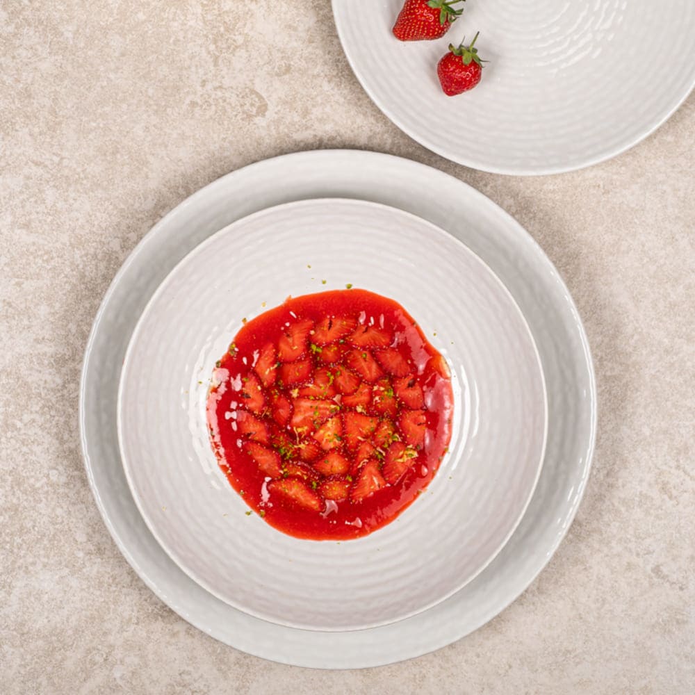 Lot de 6 assiettes creuses   22 cm  blanches en grès - Maisons du Monde
