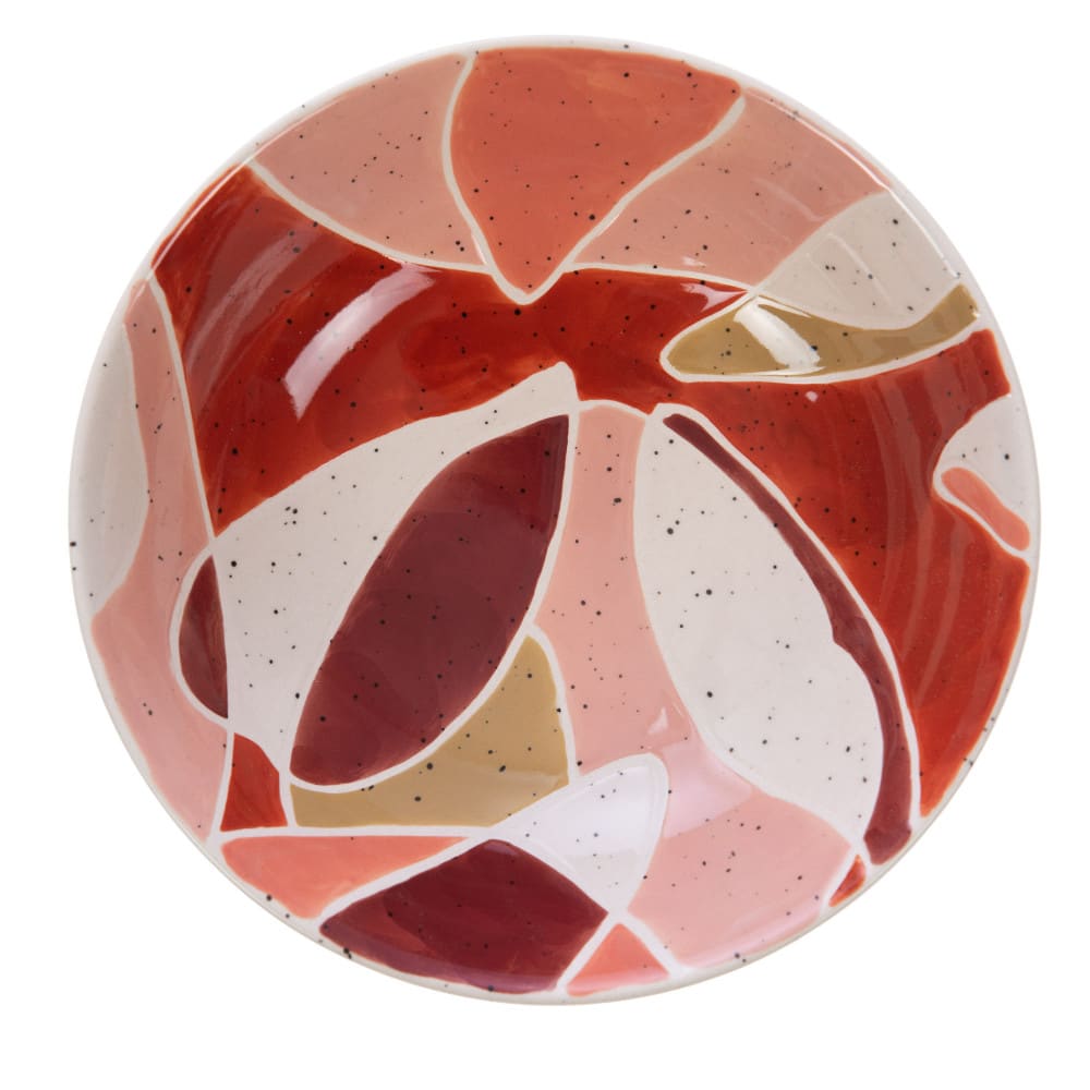 Lot de 6 assiettes creuses rouges en grès 19 cm
