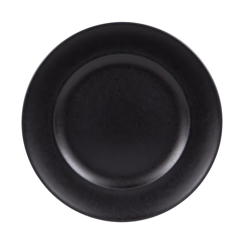 Lot de 6 assiettes plates noires en grès 28 cm Lot de 6 assiettes plates noires en grès 28 cm