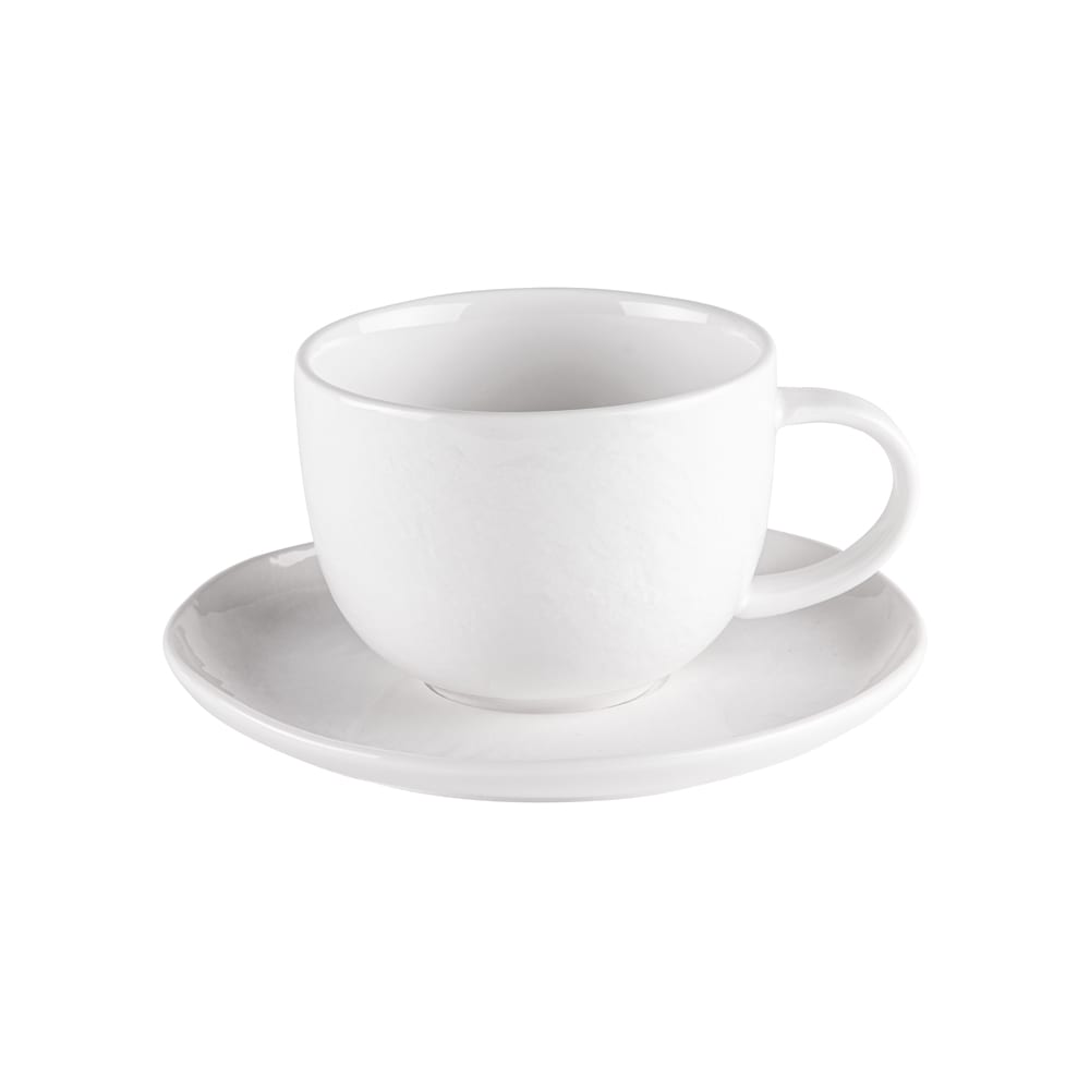 De 6 tasse et sous-tasse à thé  22 cl (lot blanc en porcelaine