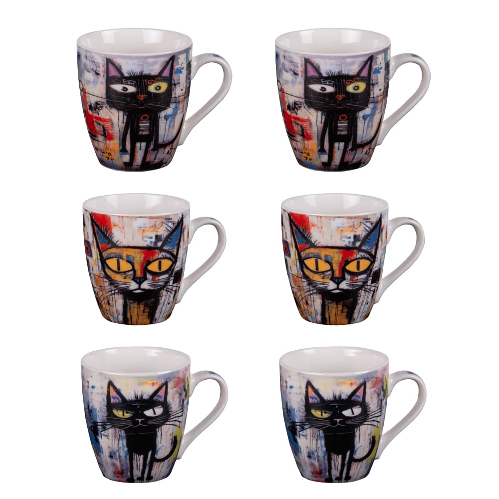 Coffret de 6 tasses 23 cl multicolore en porcelaine Coffret de 6 tasses 23 cl multicolore en porcelaine