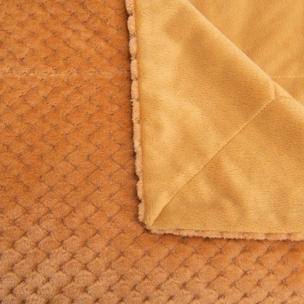 Plaid curry 130x170 cm jaune en polyester - Maisons du Monde