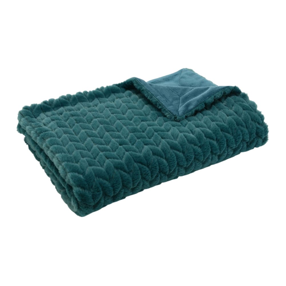 Plaid 130x170 cm vert en polyester Plaid 130x170 cm vert en polyester