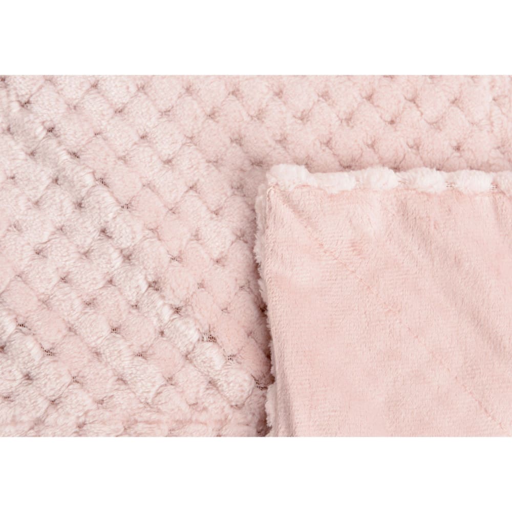 Plaid vieux 130x170 cm rose en polyester - Maisons du Monde