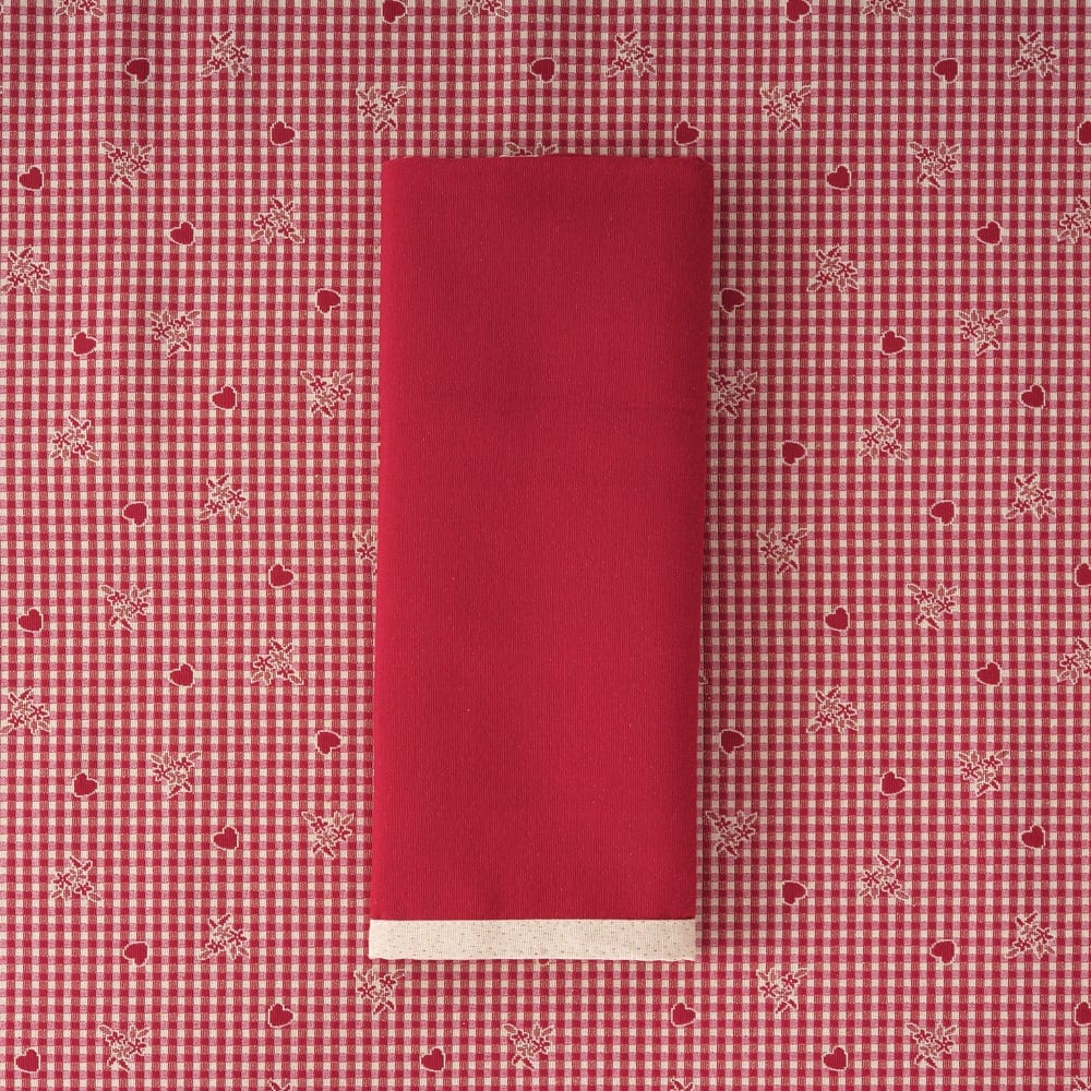 Lot de 2 serviettes jacquard réversible rouge 45x45cm