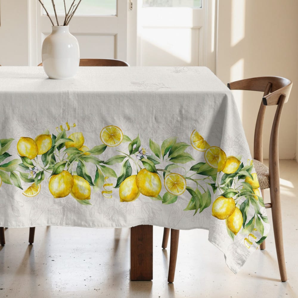 Nappe enduite anti-taches en 100% coton multicolore 155x155 cm