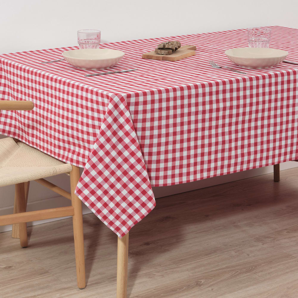 Wasserdichte Fleckschutz Tischdecke mit Karomuster Rot 140x140 cm