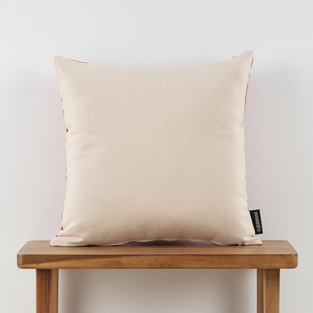 Housse de coussin jacquard réversible rouge 45x45cm — vue 3
