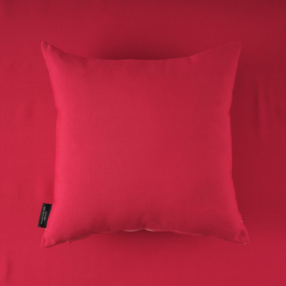 Housse de coussin jacquard réversible rouge 45x45cm — vue 4