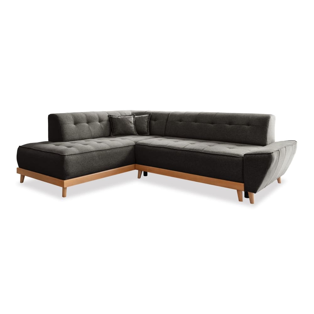 Canapé d'angle 6pl convertible, - anthracite