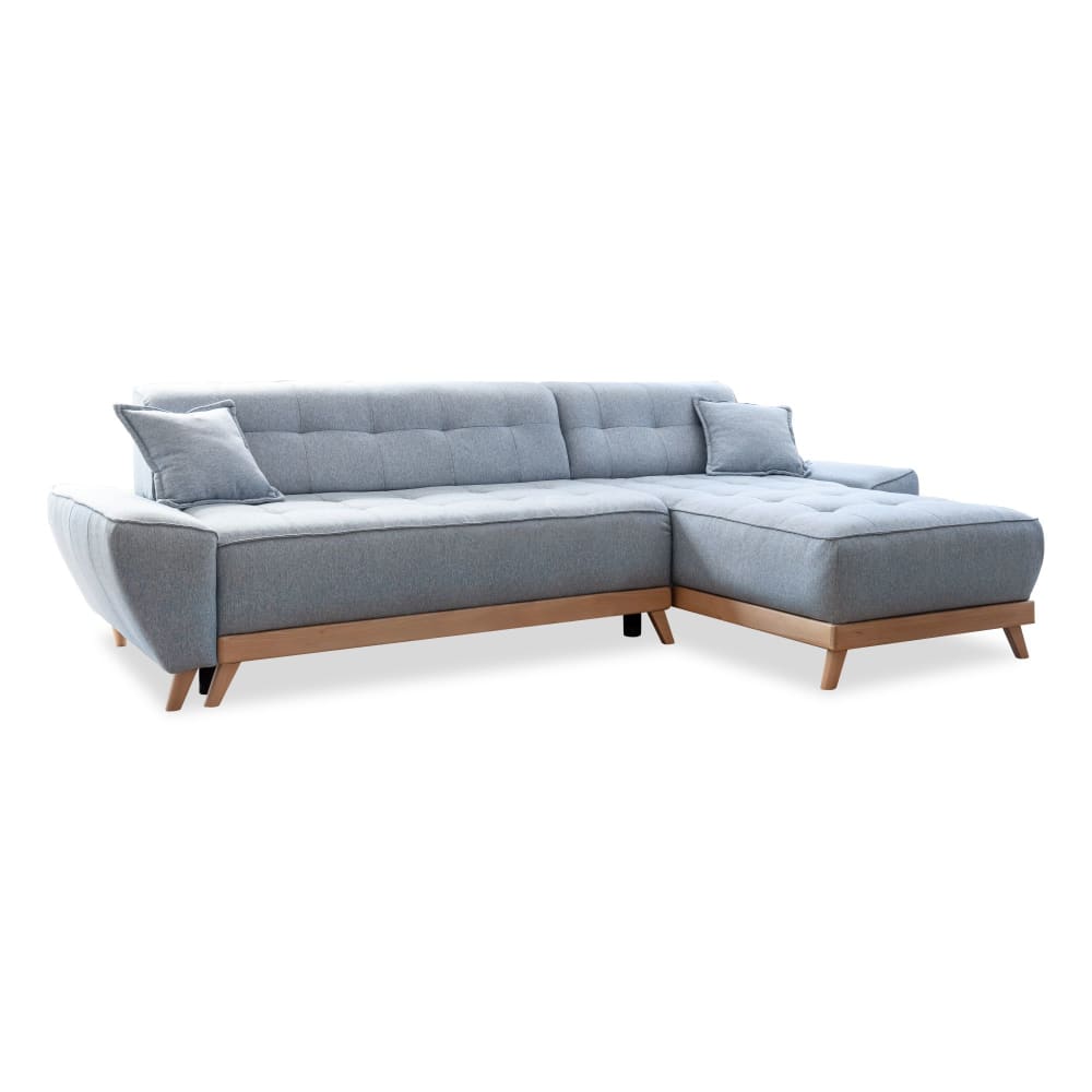 Canapé d'angle 4pl convertible, - bleu clair