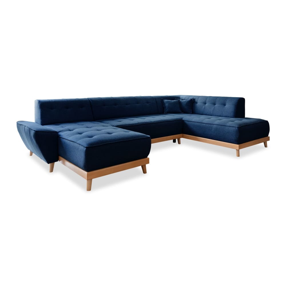Canapé d'angle 8pl droite, - bleu
