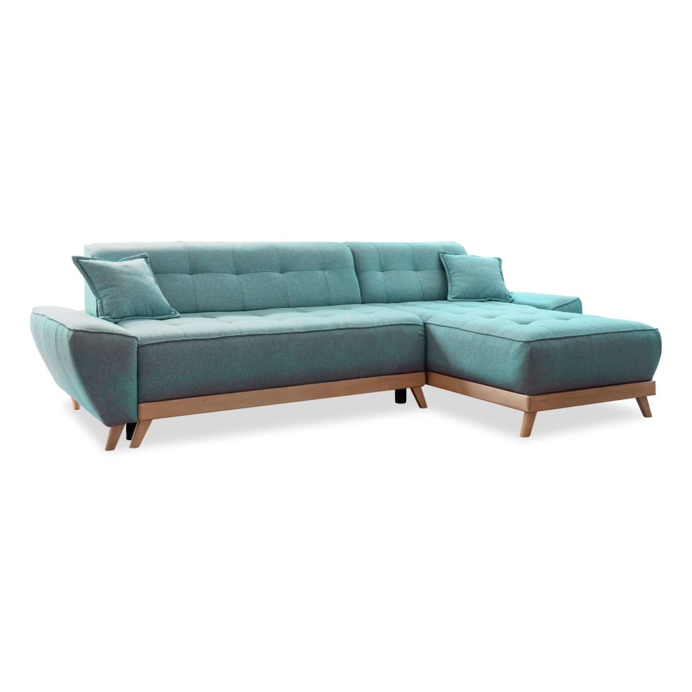 Canapé d'angle 4pl convertible, - turquoise