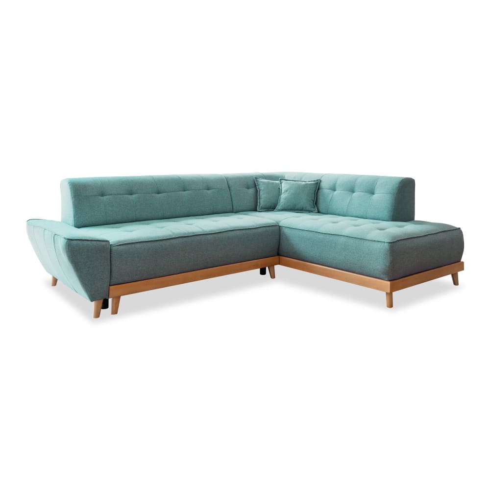 Canapé d'angle 6pl convertible, - turquoise