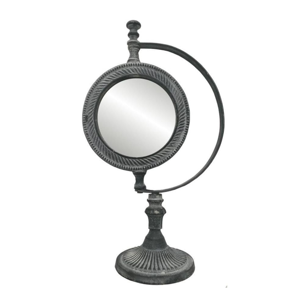 Miroir à poser en métal gris 40 x 23 cm