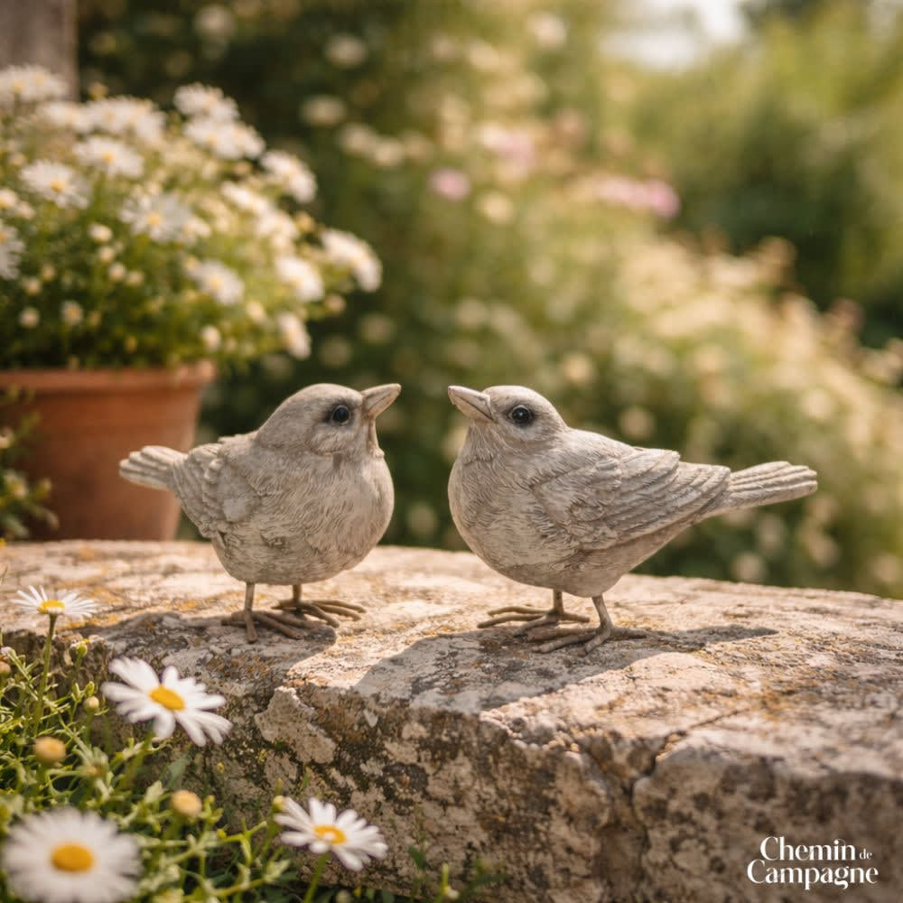 Oiseau en résine blanc 10 x 8 cm - Maisons du Monde