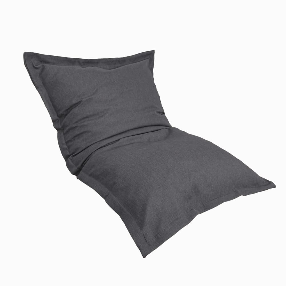 Pouf intérieur xl - housse effet lin - 150x100cm - gris