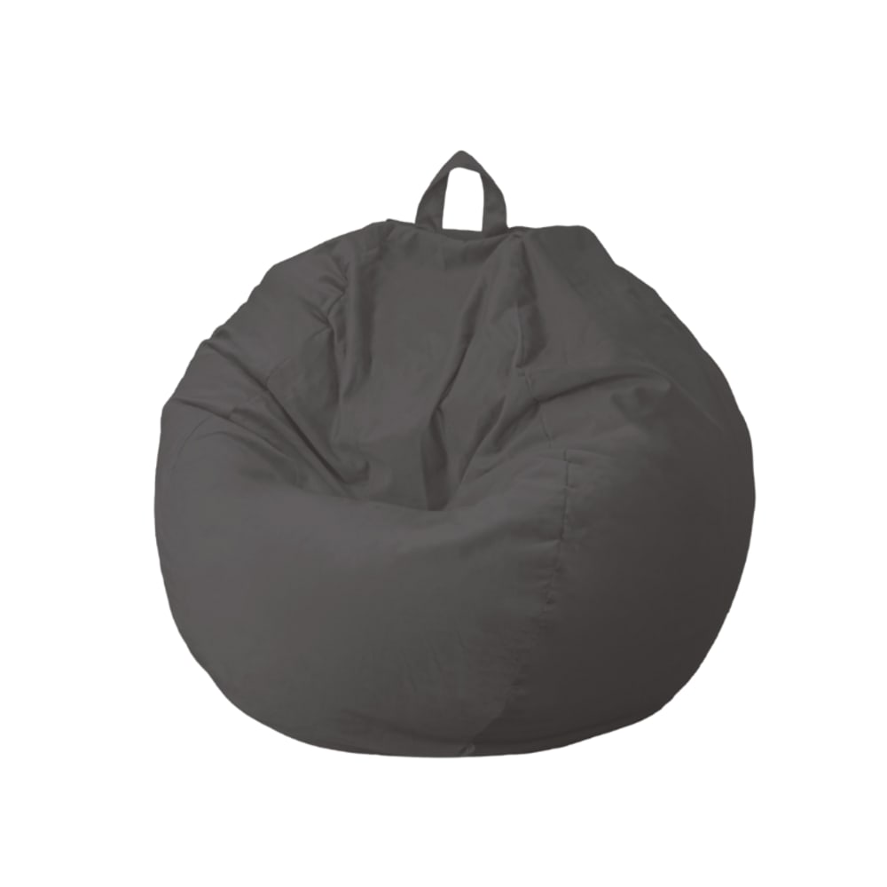 Pouf poire xl velours - 120x110 cm - gris