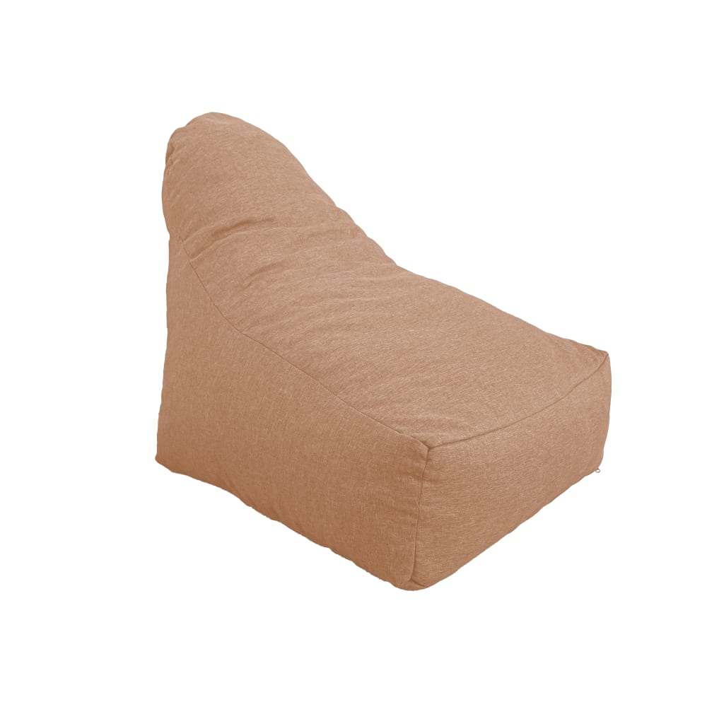 Pouf fauteuil xxl tissu effet lin - 120x70x90 cm - marron