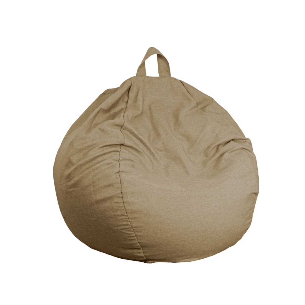 Deco Arts Pouf poire géant xxl tissu effet lin - 120x150 cm - beige style contemporain - Pes - Polyester